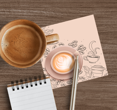 Amazing realistic coffee background modern drink coaster - TenStickers