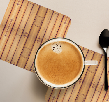 Bamboo textured surface coasters - TenStickers