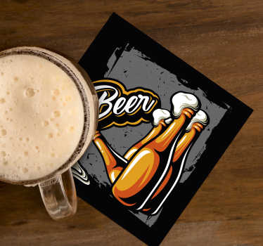 Beer bottle bear coasters - TenStickers