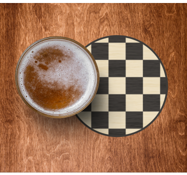 Beer mats circular checkerboard design - TenStickers