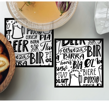 Beer mats featuring varied beer vocabulary - TenStickers