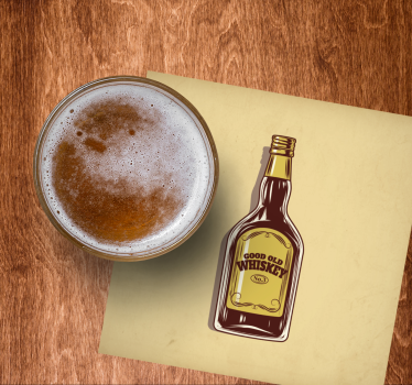 Beer mats good old whiskey bottle - TenStickers