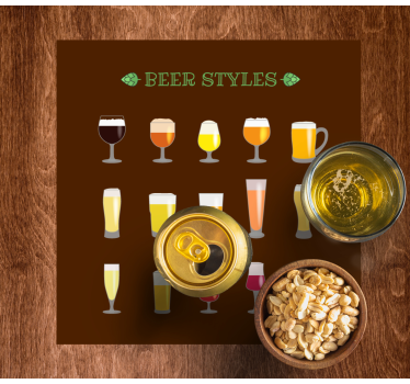 Beer mats variety of beer glasses - TenStickers