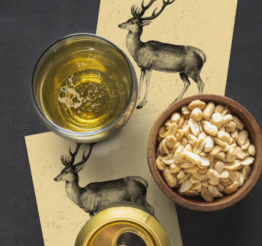 Beer mats vintage deer illustration - TenStickers