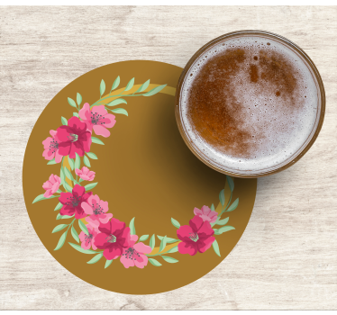 Beer mats with floral circular design - TenStickers