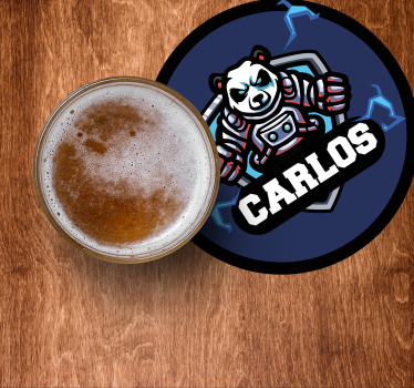 Beer mats with personalized panda emblem - TenStickers
