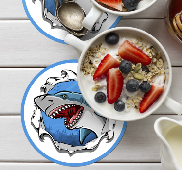 Big shark face 3d coaster - TenStickers