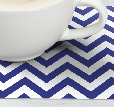 Blue zig zag pattern texture effect coaster - TenStickers