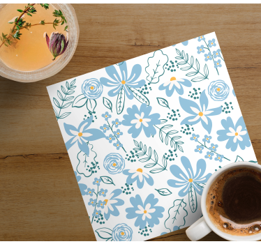 Botanical floral pattern coasters - TenStickers