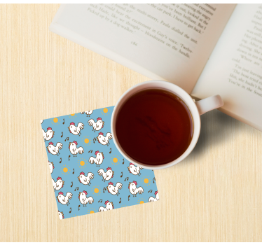 Cartoon chicken seamless pattern modern drink coaster - TenStickers