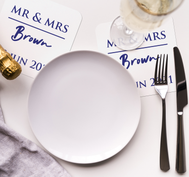 Celebration Wedding  coaster favors - TenStickers