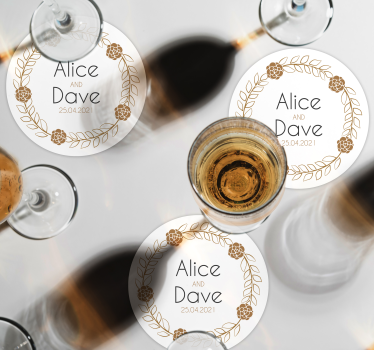 Celebration with date and name coaster favors - TenStickers