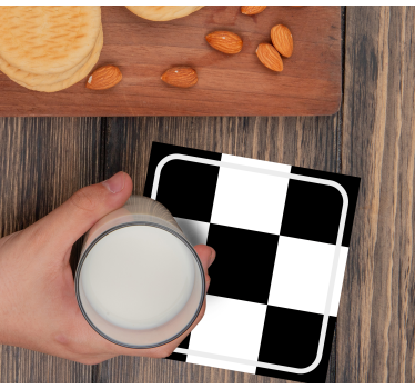 Chess board tile coaster - TenStickers