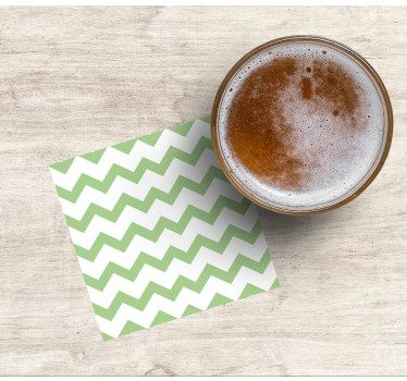 Chevron pattern in green coasters - TenStickers