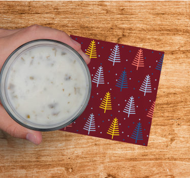 Christmas coasters colorful tree design - TenStickers