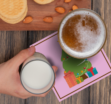 Christmas coasters decorative christmas tree gifts - TenStickers