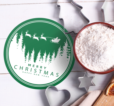 Christmas coasters festive santa sleigh design - TenStickers