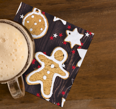 Christmas coasters gingerbread cookies holiday design - TenStickers