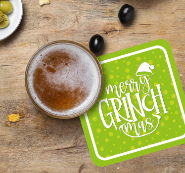 Christmas coasters merry grinchmas wishes - TenStickers