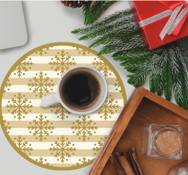 Christmas coasters snowflake design with stripes - TenStickers