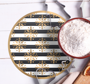 Christmas coasters striped snowflake design - TenStickers