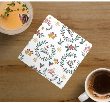 Christmas coasters with festive holiday design - TenStickers