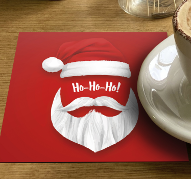 Christmas coasters with santa hat design - TenStickers
