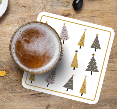 Christmas coasters with stylized christmas trees - TenStickers