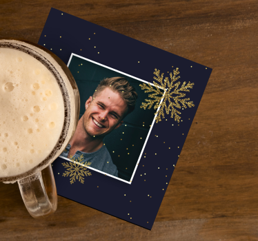 Christmas frame with photo personalised coasters - TenStickers