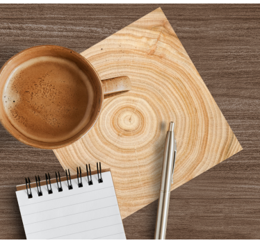 Circular wooden pattern bark tree texture effect coaster - TenStickers