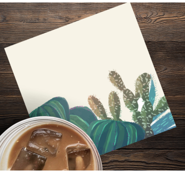 Coasters cacti arrangement with texture - TenStickers