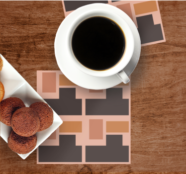 Coasters geometric block arrangement coasters - TenStickers