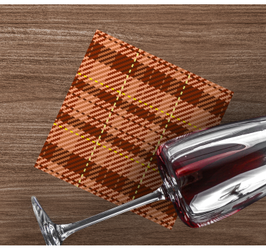 Coasters in brown plaid pattern - TenStickers