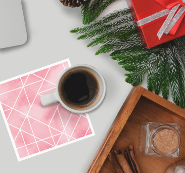 Coasters in geometric pink pattern - TenStickers