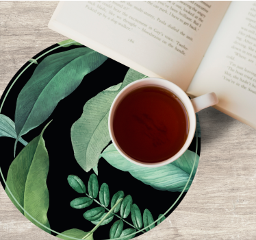 Coasters leafy green design - TenStickers