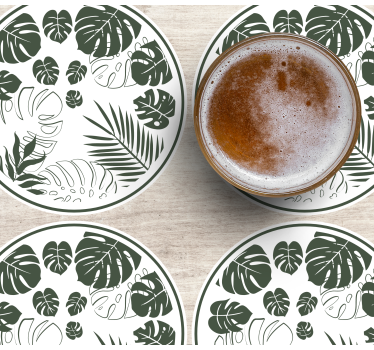 Coasters lush greenery circle design - TenStickers