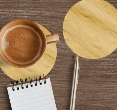 Coasters natural wood round surface - TenStickers