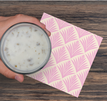 Coasters pale pink leaf design - TenStickers