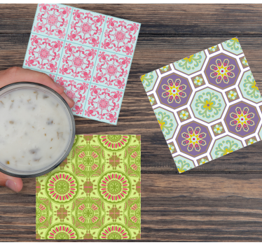Coasters vibrant textured squares - TenStickers
