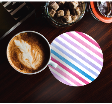 Coasters watercolor stripe pattern - TenStickers