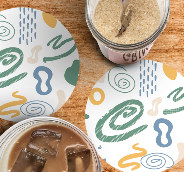 Coasters with abstract swirl designs - TenStickers