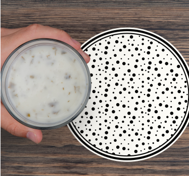 Coasters with black dot pattern - TenStickers