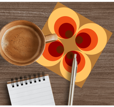 Coasters with circular warm gradient pattern - TenStickers