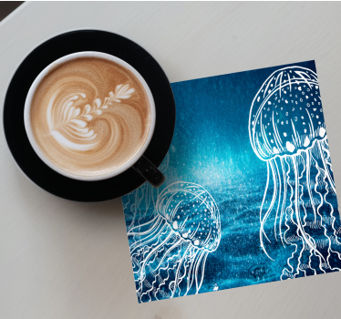 Coasters with elegant jellyfish designs - TenStickers