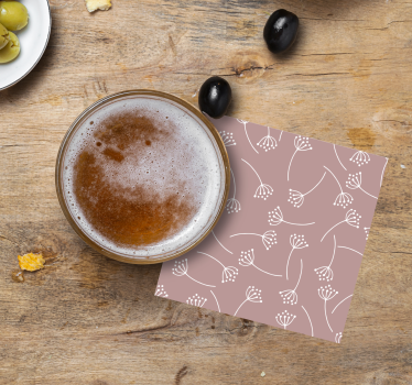 Coasters with floral line art design - TenStickers