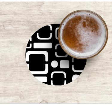 Coasters with geometric black patterns - TenStickers