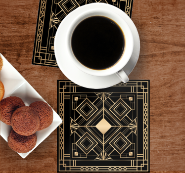 Coasters with geometric pattern and gold accents - TenStickers