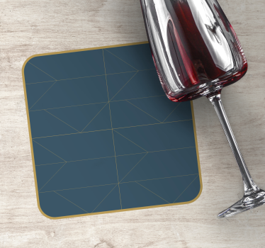 Coasters with geometric pattern and gold trim - TenStickers