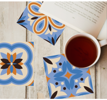 Coasters with intricate botanical designs - TenStickers