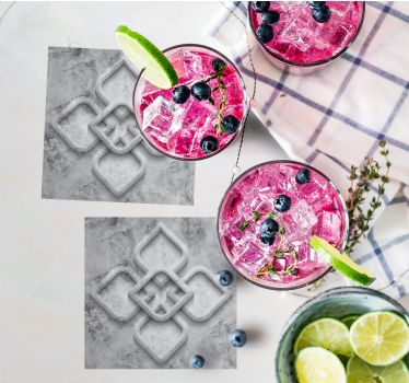 Coasters with intricate grey design - TenStickers